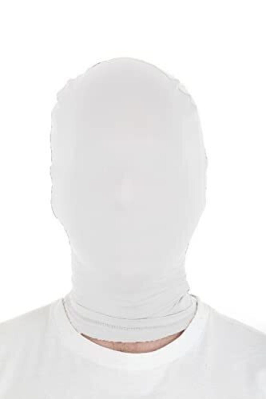7192 Unisex Full Face Cover Zentai Hood Mask for Halloween Costume White